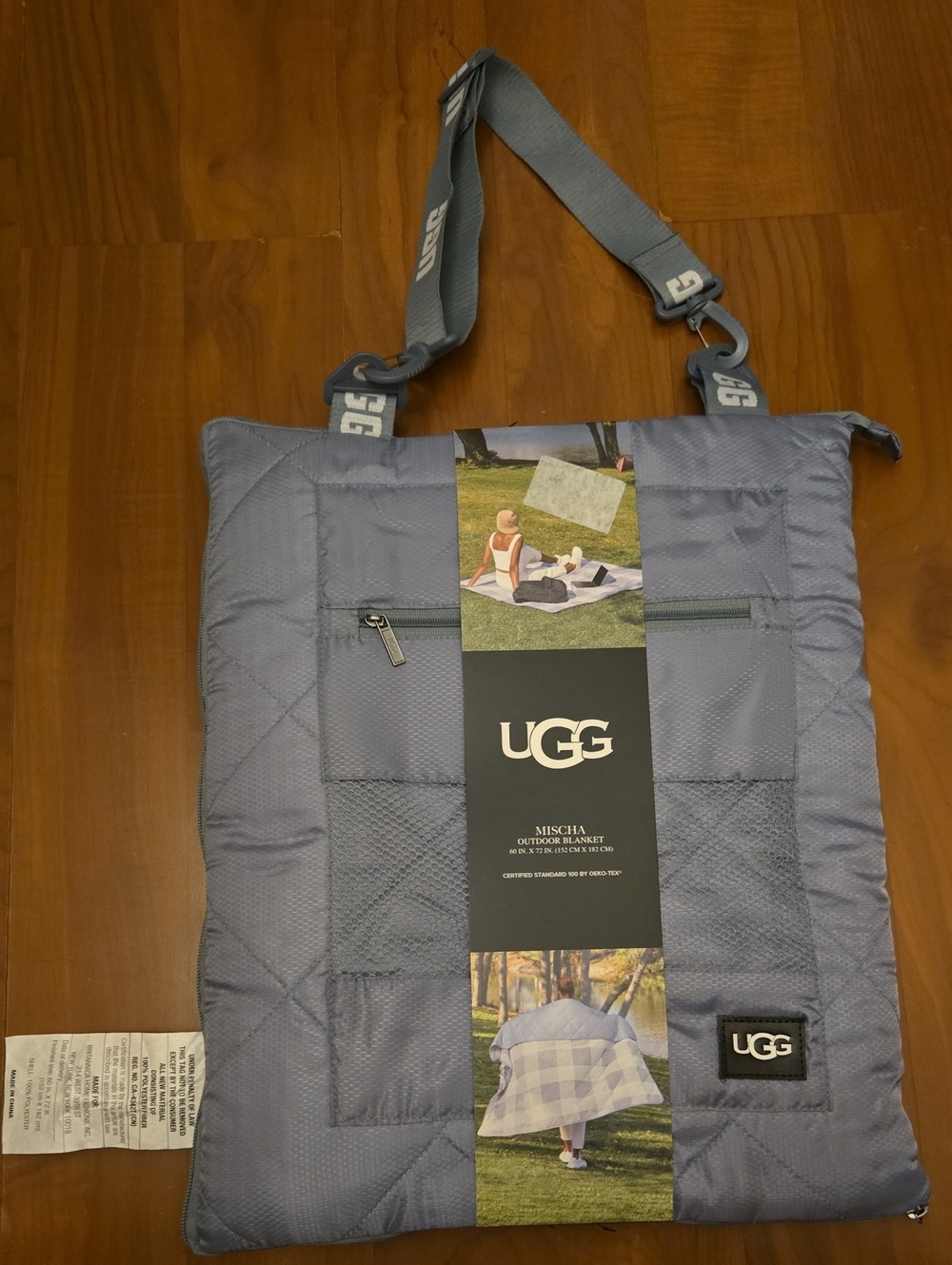 UGG Mischa Outdoor Blanket in Ash Fog Plaid